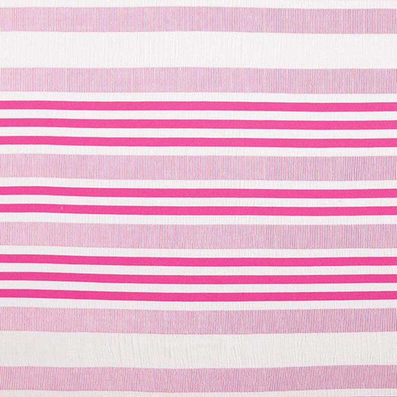 Dżersej wiskozowy kreszowany – biel/pink,  image number 1