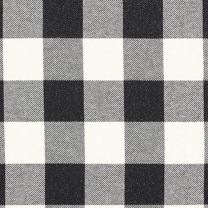 Tkanina bawełniana w lureksową kratkę – czerń/biel,  image number 1