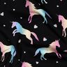 Dżersej bawełniany tęczowe jednorożce nadruk cyfrowy | Poppy Fabrics – czerń,  thumbnail number 2
