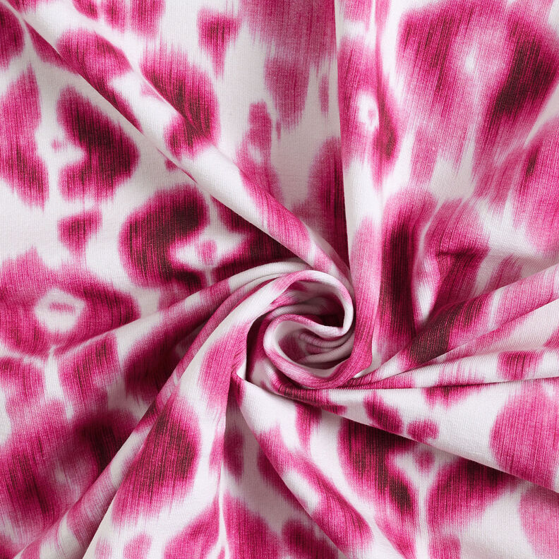 GOTS French Terry batikowa panterka | TCC x LOOKS by Wolfgang Joop – purpura/biel,  image number 5