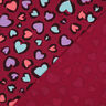 Dzianina dresowa drapana kolorowe serca | Poppy Fabrics – malinowy,  thumbnail number 4