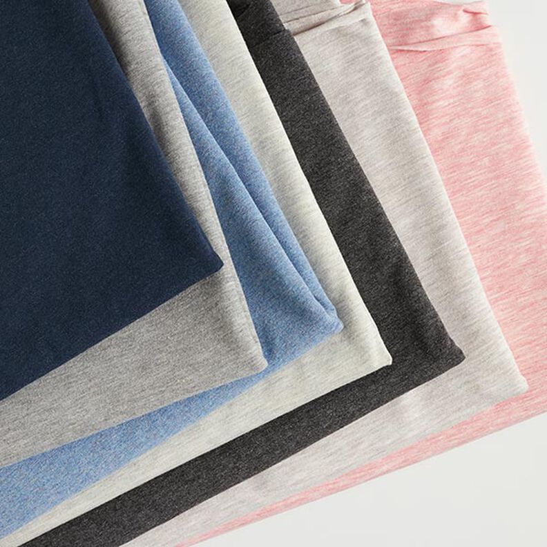 Dżersej bawełniany średniej ciężkości, melanż – szary,  image number 5