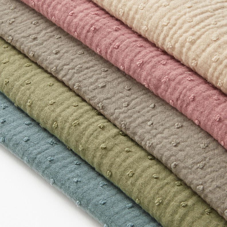 Muślin / Tkanina double crinkle dobby – terakota,  image number 5