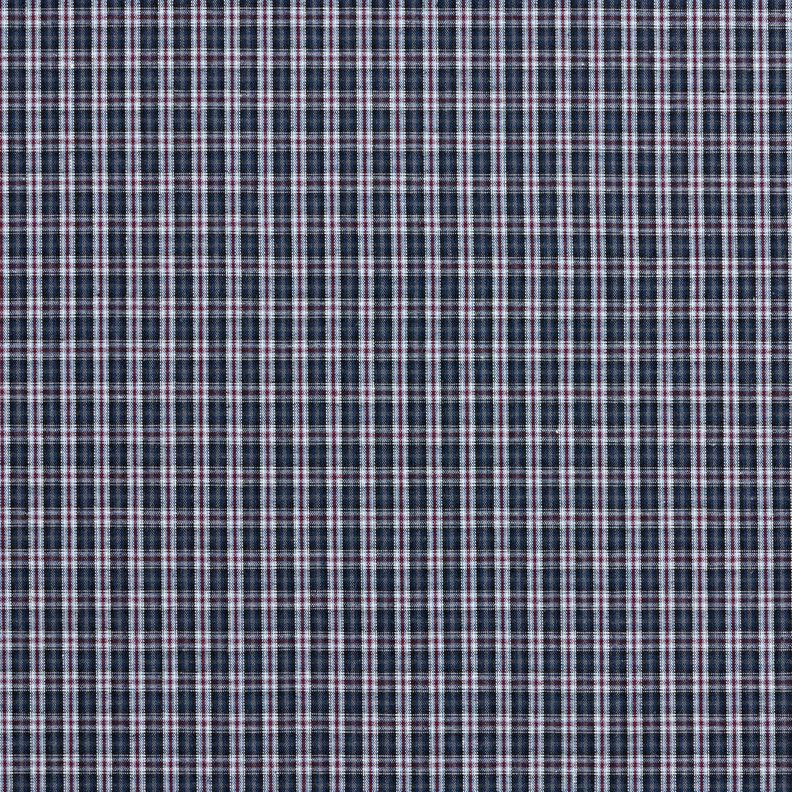 Tkanina koszulowa w podwójną kratę – granat/bordo, image number 1