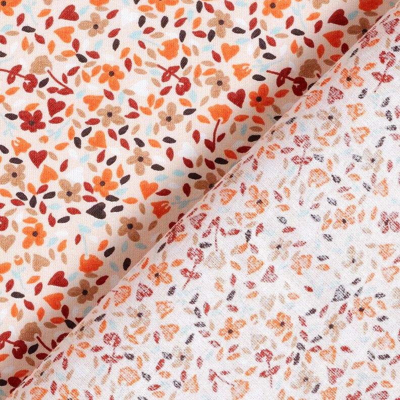Tkanina bawełniana Kreton rozrzucone kwiaty – różowy/brzoskwiniowopomarańczowy,  image number 4