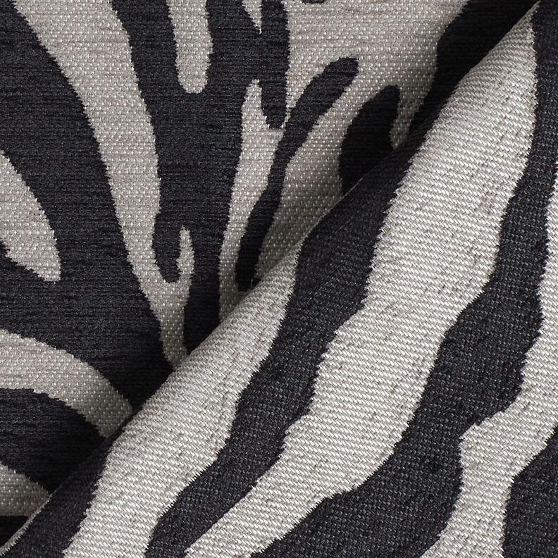 Tkanina tapicerska Żakard zebra – czerń/szary, image number 4