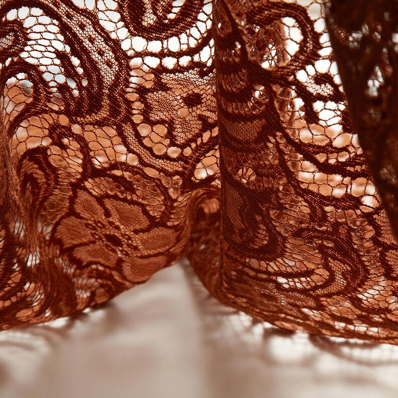 Koronka bouclé w kwiaty – miedź,  image number 5