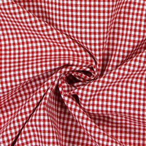 Tkanina bawełniana Kratka Vichy 0,2 cm – czerwień/biel, 