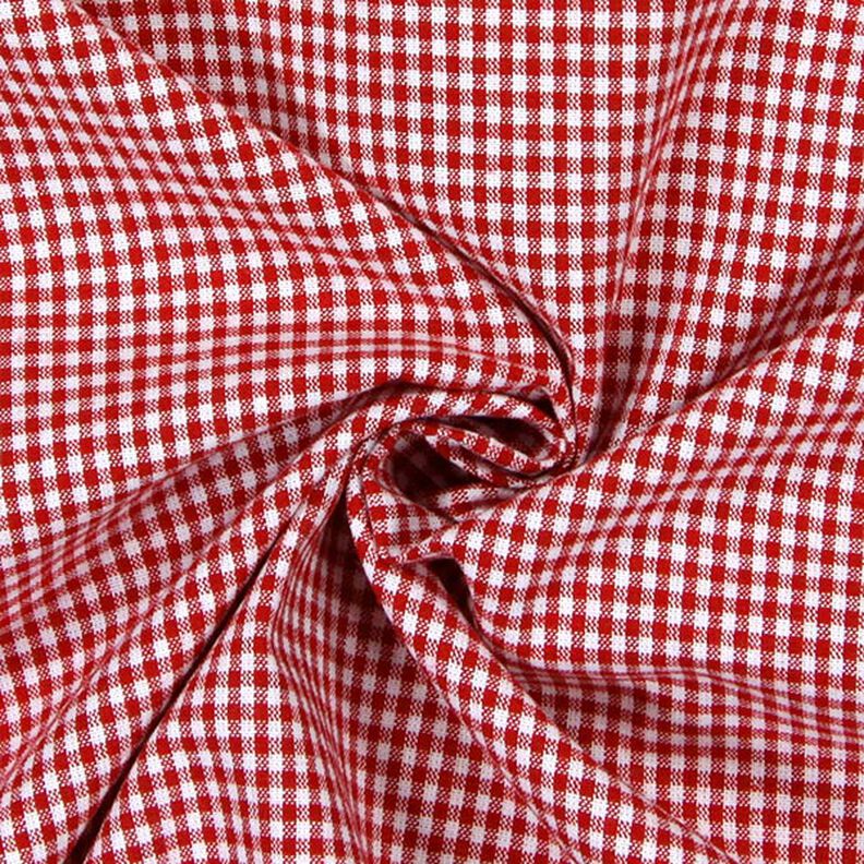 Tkanina bawełniana Kratka Vichy 0,2 cm – czerwień/biel,  image number 2