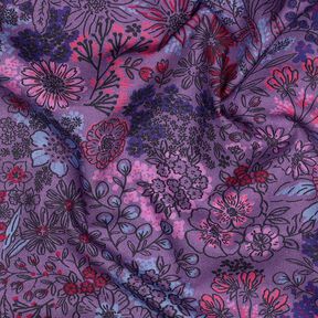 Popelina bawełniana polne kwiaty | Poppy Fabrics – lawendowy, 
