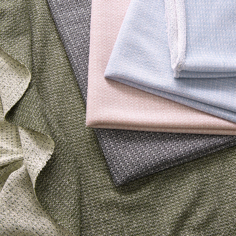 French Terry z brokatem – khaki,  image number 6