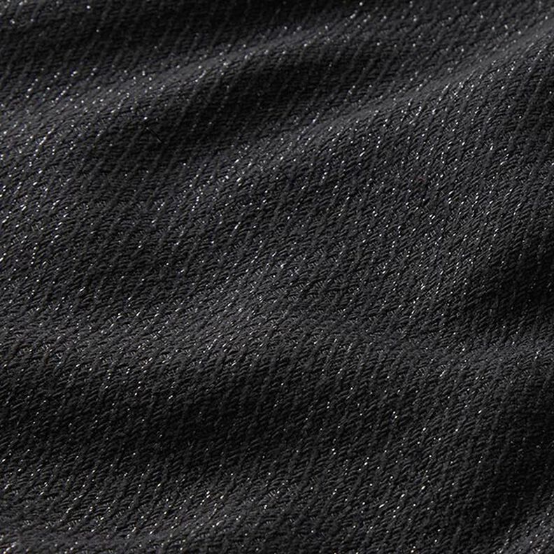 Tkanina kostiumowa o błyszczącej strukturze ukośnej – czerń,  image number 2