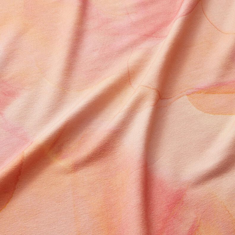 Dżersej wiskozowy we wzór marmurkowy – brzoskwinia,  image number 2