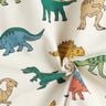 Tkanin dekoracyjna Half panama wyraziste dinozaury – mleczna biel/ciemna zieleń,  thumbnail number 3