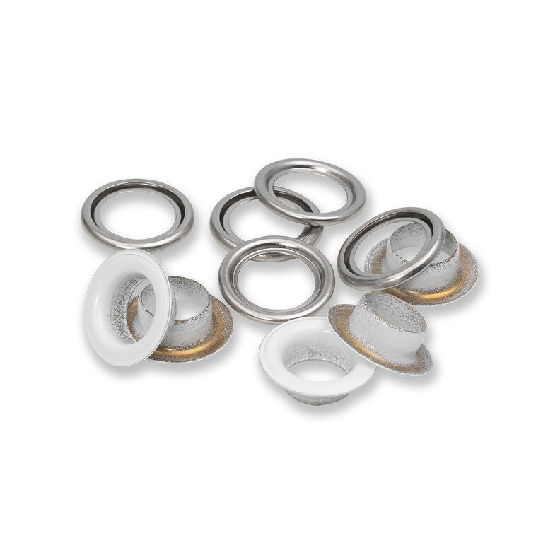 Oczka z podkładkami [20 sztuk | Ø 11 mm] | Prym – biel/srebrny metaliczny,  image number 2