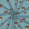 Dżersej bawełniany misie | Poppy Fabrics – szary błękit/kasztanowy brąz,  thumbnail number 3