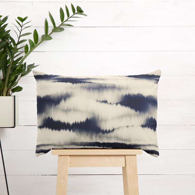 Tkanina outdoor Płótno batik – piasek/ciemnogranatowy, image number 8