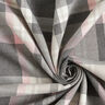 Tkanina spodniowa strecz Szkocka krata – szary łupek/różowy,  thumbnail number 3