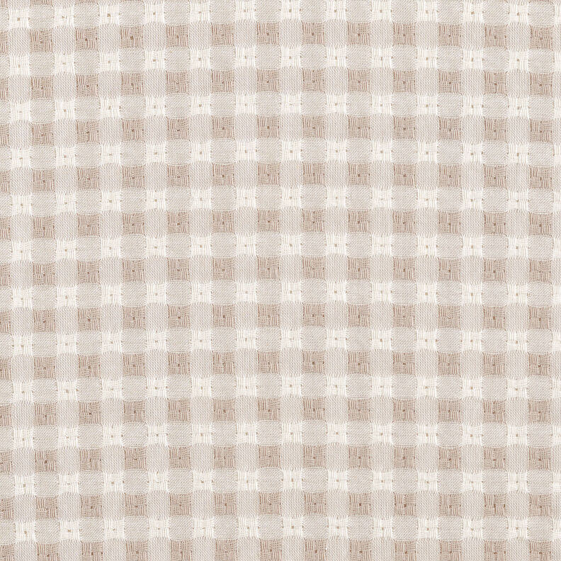 Tkanina bawełniana ze strukturą w kratkę – biel/nerkowiec,  image number 1