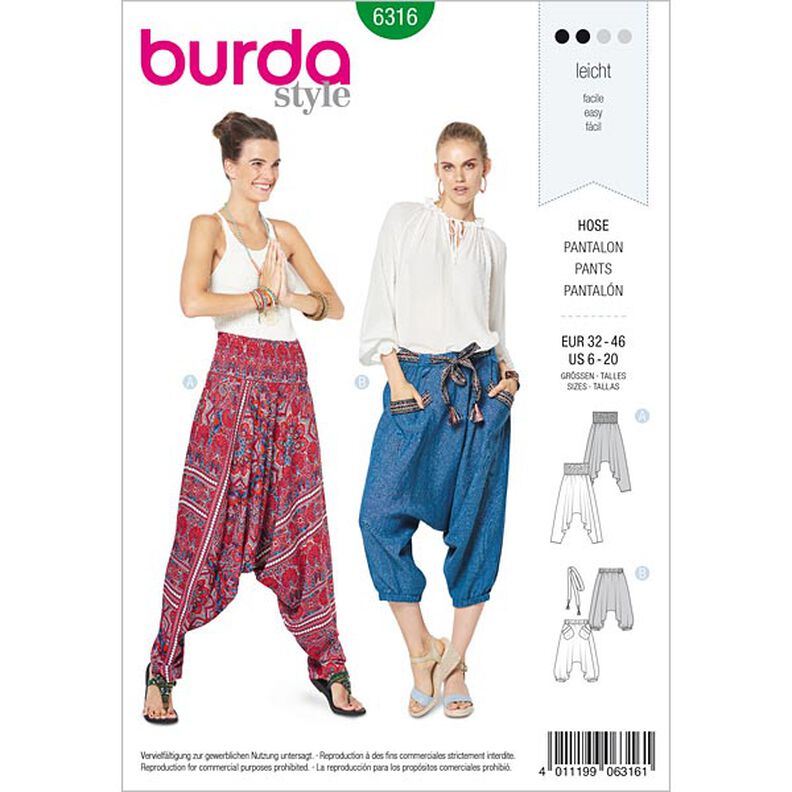 Spodnie, Burda 6316 | 32 - 46,  image number 1