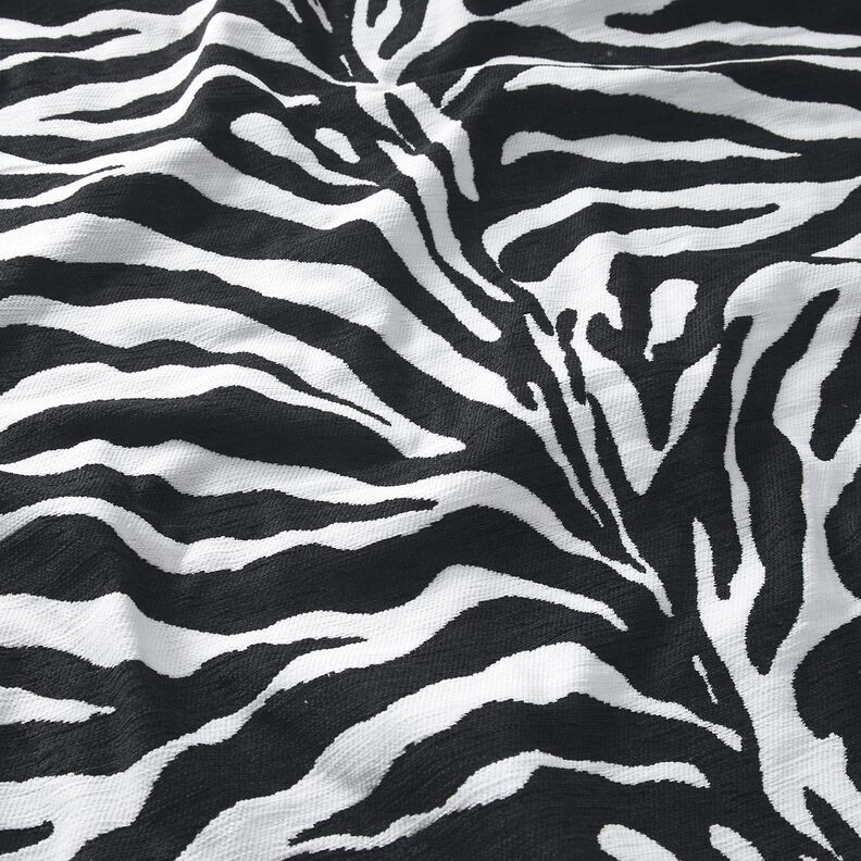Tkanina tapicerska Żakard zebra – biel/czerń, image number 2