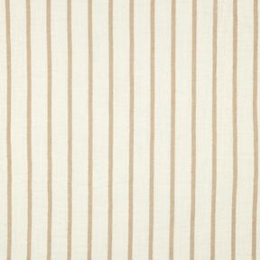 Muślin / Tkanina double crinkle paski z barwionej przędzy  | Poppy Fabrics – migdałowy/mleczna biel, 