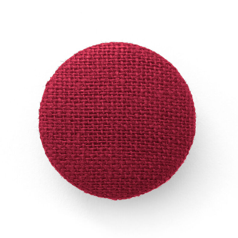 Guzik obciągnięty len medium – bordo,  image number 1