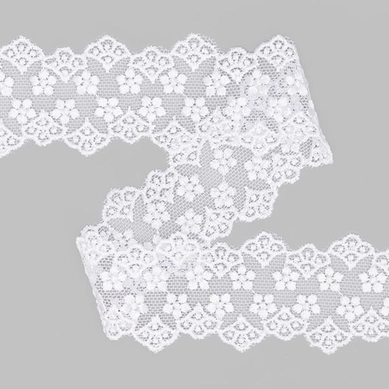Wstawka z koronki tiulowej (38 mm) 1 – biel,  image number 1