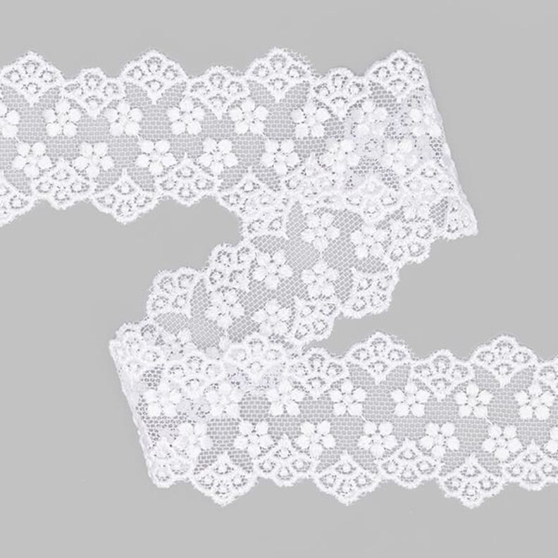Wstawka z koronki tiulowej (38 mm) 1 – biel,  image number 1