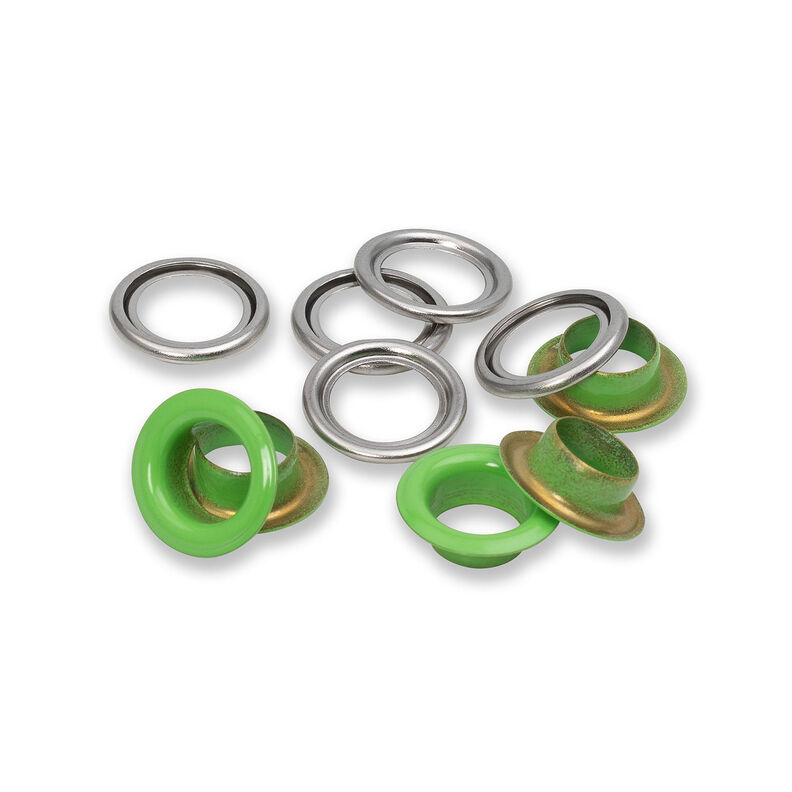 Oczka z podkładkami [20 sztuk | Ø 11 mm] | Prym – jasna zieleń/srebrny metaliczny,  image number 2