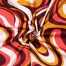 Satyna bawełniana fale retro | Poppy Fabrics – bordo/żółty curry,  thumbnail number 3