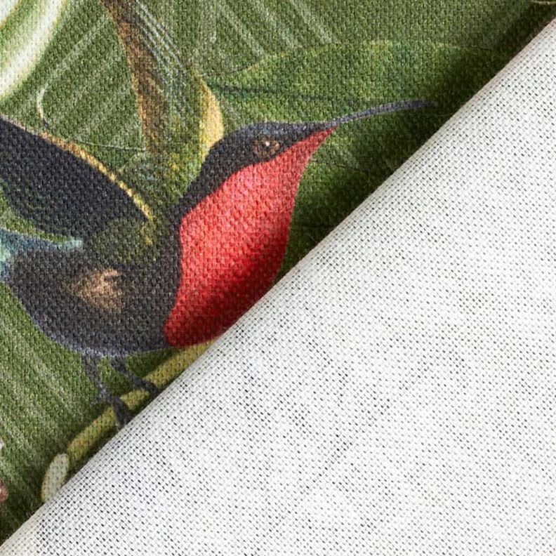 Tkanina dekoracyjna half panama Egzotyka – ciemna zieleń,  image number 5