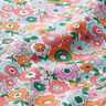 Tkanina bawełniana Kreton kolorowe kwiaty – biel/jasnopomarańczowy,  thumbnail number 2