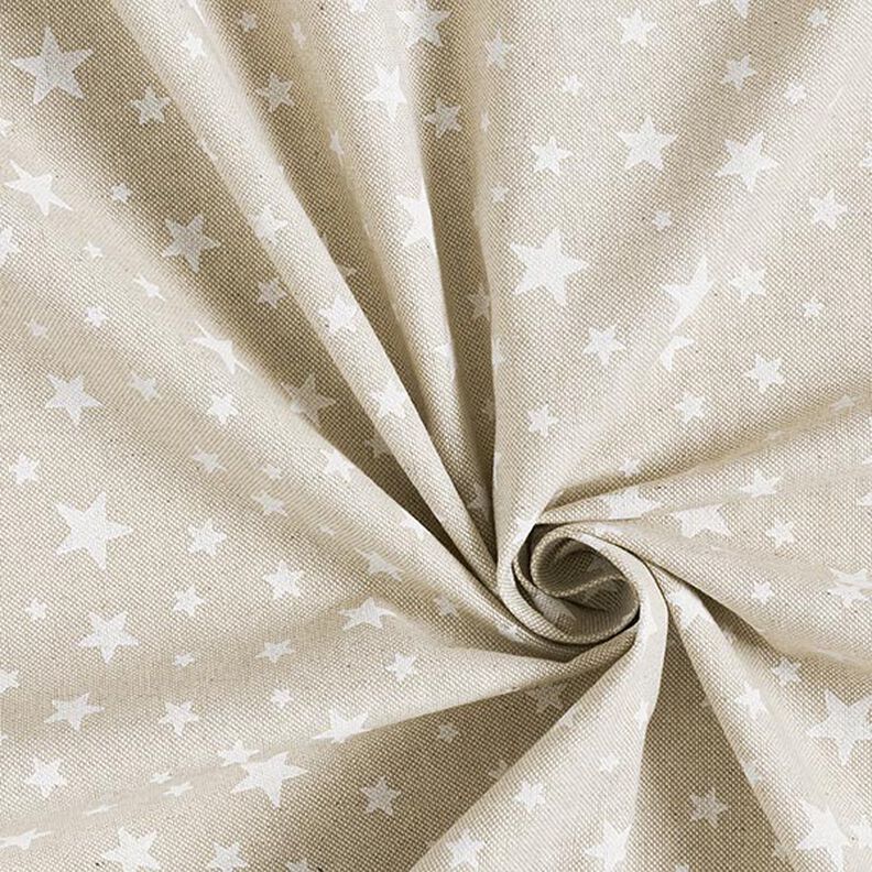 Tkanin dekoracyjna Half panama gwiazdy – naturalny/biel,  image number 3