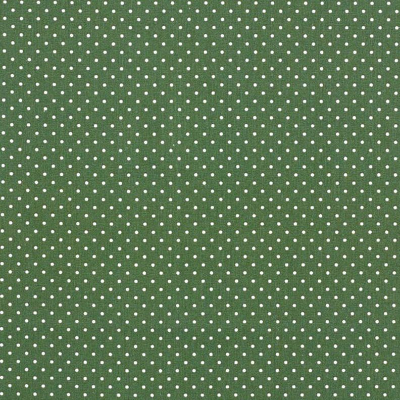 Popelina bawełniana Małe kropki – ciemna zieleń/biel,  image number 1