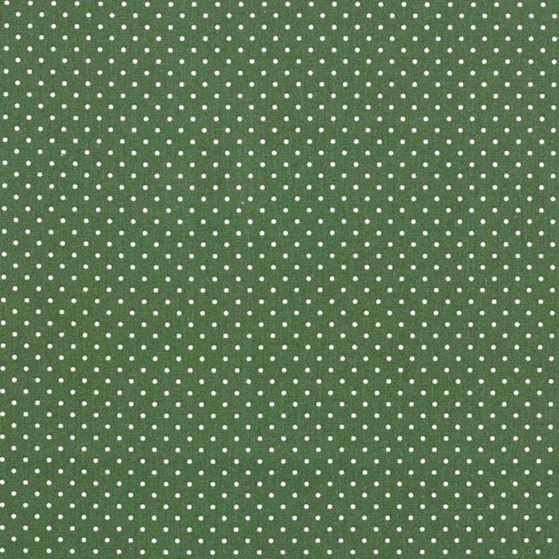 Popelina bawełniana Małe kropki – ciemna zieleń/biel, image number 1