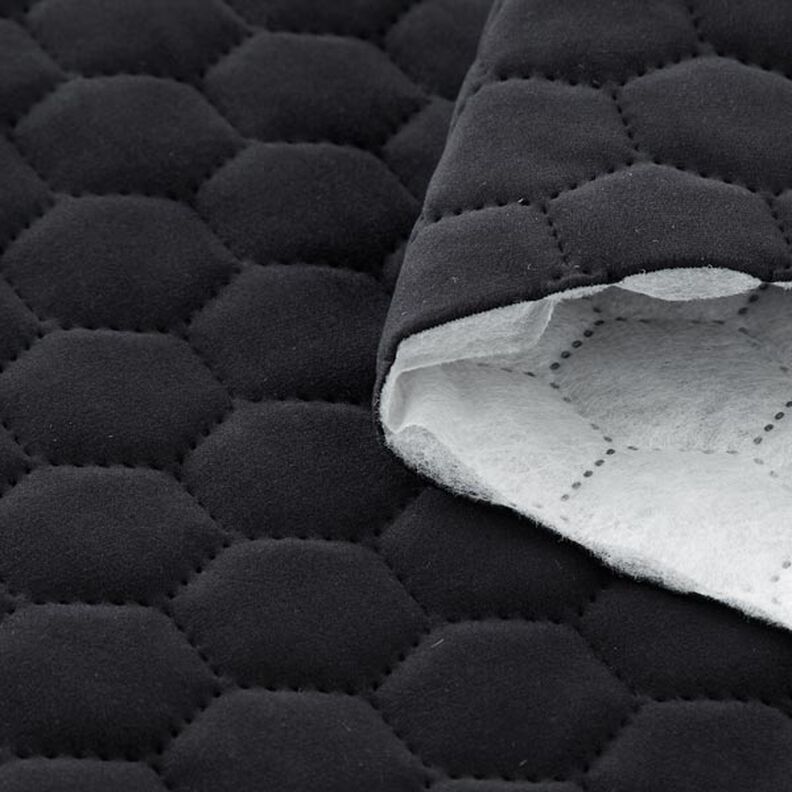 Tkanina tapicerska pikowany aksamit plaster miodu – czerń,  image number 3
