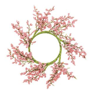 Wianek dekoracyjny z kwiatów i jagód [Ø 9 cm/ 26 cm] – stary róż, 