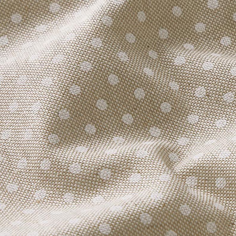 Tkanin dekoracyjna Half panama klasyczne kropki – naturalny/biel,  image number 2
