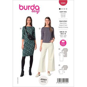 Sukienka / Koszulka – dekolt w łódkę | Burda 5985 | 34-44, 