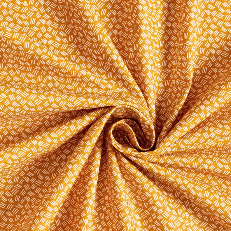 Tkanina bawełniana Kreton małe kreski – żółty curry, image number 3