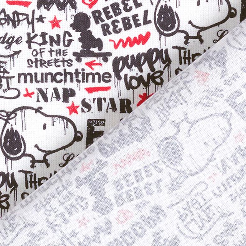 Popelina bawełniana tkanina na licencji Snoopy graffiti | Peanuts ™ – biel,  image number 4