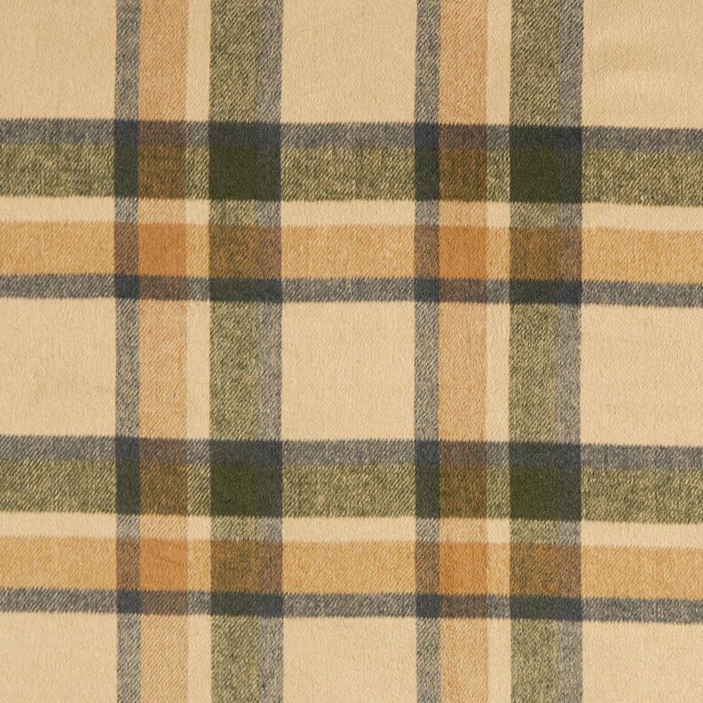 Drapany materiał na płaszcze w szkocką kratę – piasek/jasny khaki,  image number 1