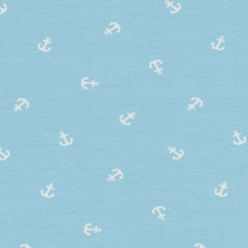 Dżersej bawełniany małe kotwice nadruk cyfrowy – jasnoniebieski,  image number 1