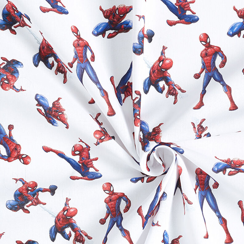 Kreton Tkanina na licencji Spiderman | Marvel – biel,  image number 3