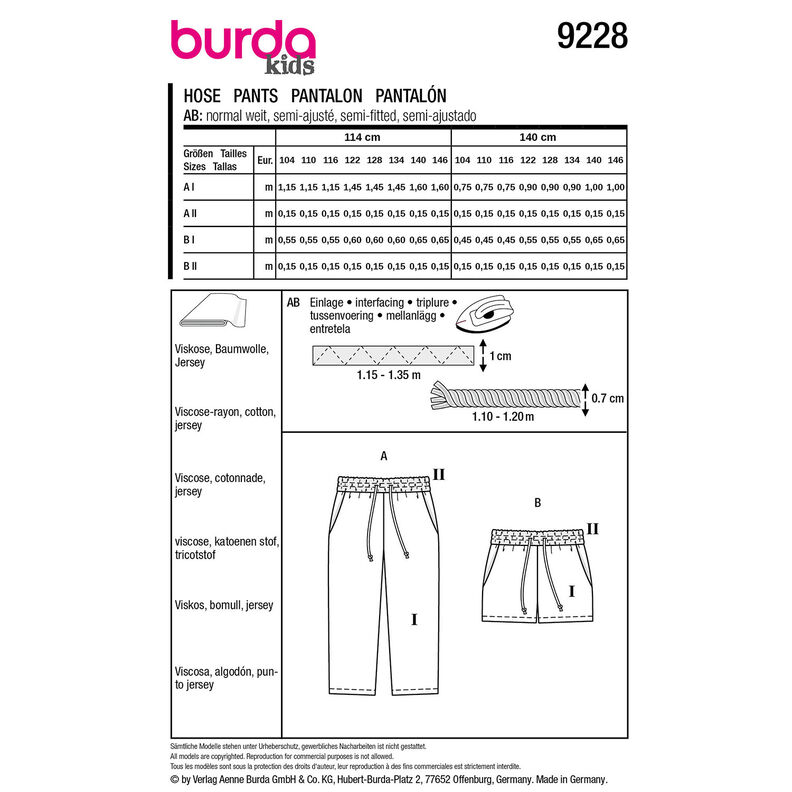 Spodnie | Burda 9228 | 104-146,  image number 5