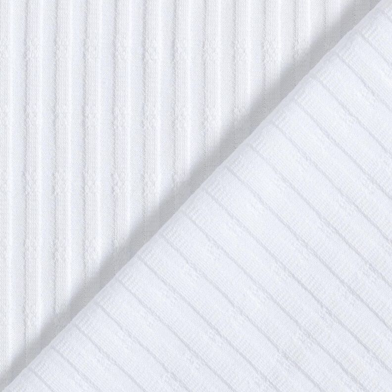 Dżersej prążkowany Pojedynczy wzór dziewiarski – biel,  image number 4