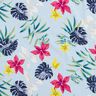 Tkanina bawełniana w tropikalne kwiaty – jasnoniebieski,  thumbnail number 2