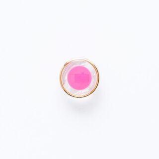 Guzik z uszkiem i złotym brzegiem [ Ø 11 mm ] – pink/złoto, 