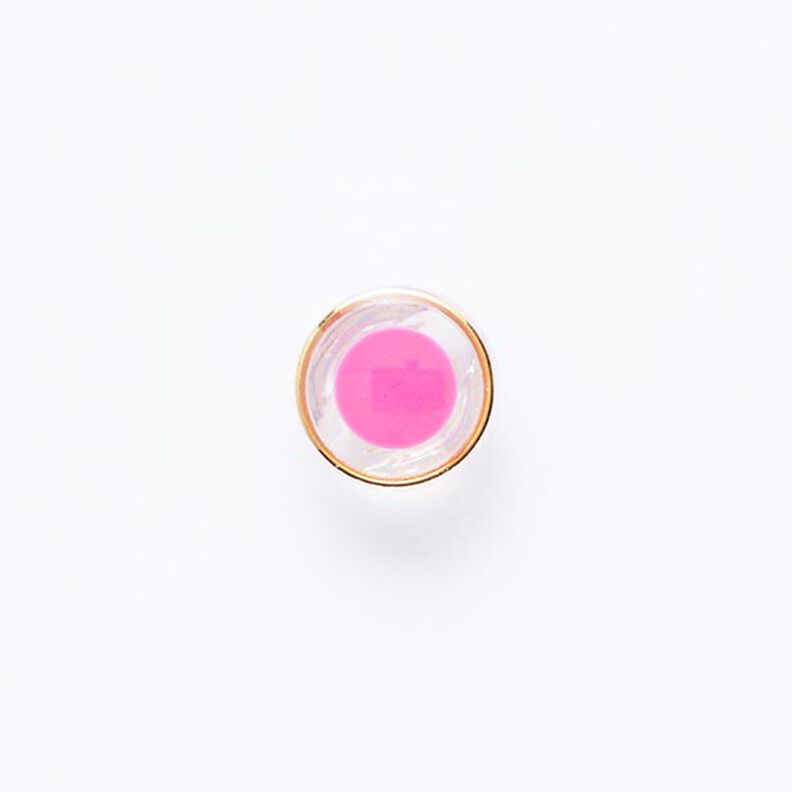 Guzik z uszkiem i złotym brzegiem [ Ø 11 mm ] – pink/złoto,  image number 1
